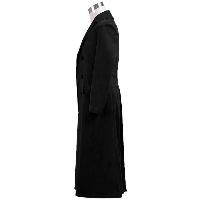 Doctor Who 10th Doctor Black Coat Tenth Doctor Coat Cosplay Costume Trench Coat ACcosplay 2 Doctor Who 10th Doctor Black Coat Tenth Doctor Coat Cosplay Costume Trench Coat ACcosplay - Image 2
