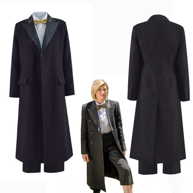 ACcosplay 13th Doctor Black Coat Doctor Who 13th Doctor Coat Jodie Whittaker Cosplay Outfit 1 ACcosplay 13th Doctor Black Coat Doctor Who 13th Doctor Coat Jodie Whittaker Cosplay Outfit