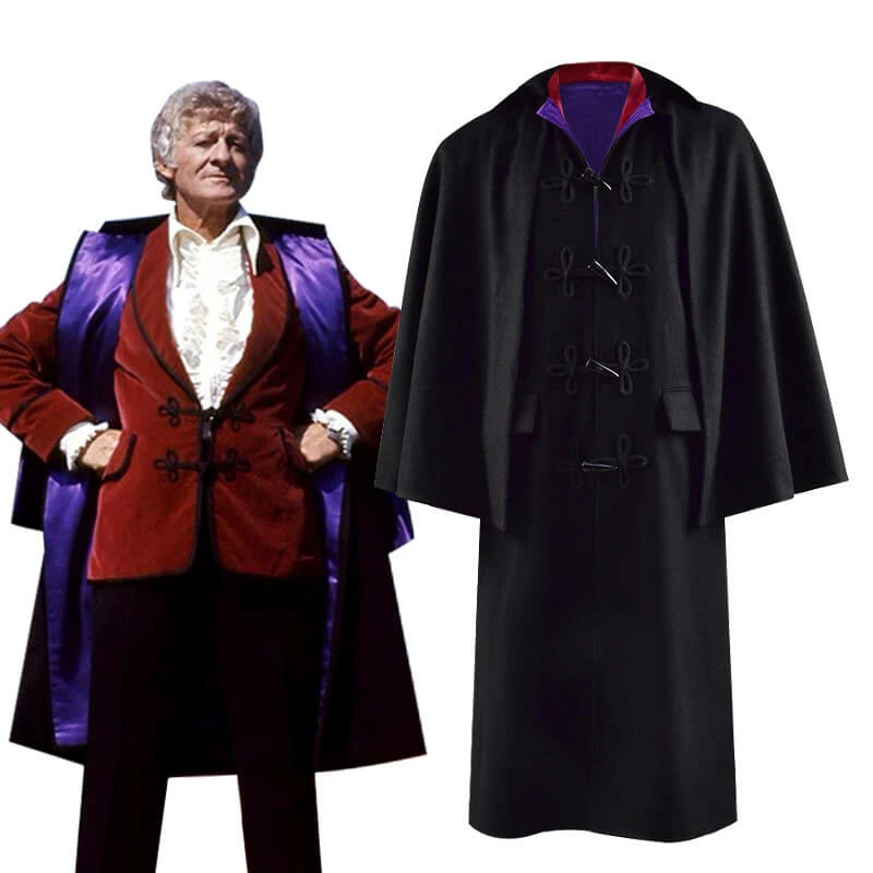 Doctor Who Third 3rd Doctor Cape Cloak Red Jacket Coat Cosplay Costume 1 Doctor Who Third 3rd Doctor Cape Cloak Red Jacket Coat Cosplay Costume
