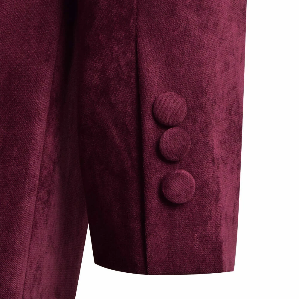 Dr. Fourth 4th Doctor Velvet Trench Coat Burgundy Cosplay Costume 7 Dr. Fourth 4th Doctor Velvet Trench Coat Burgundy Cosplay Costume - Image 7