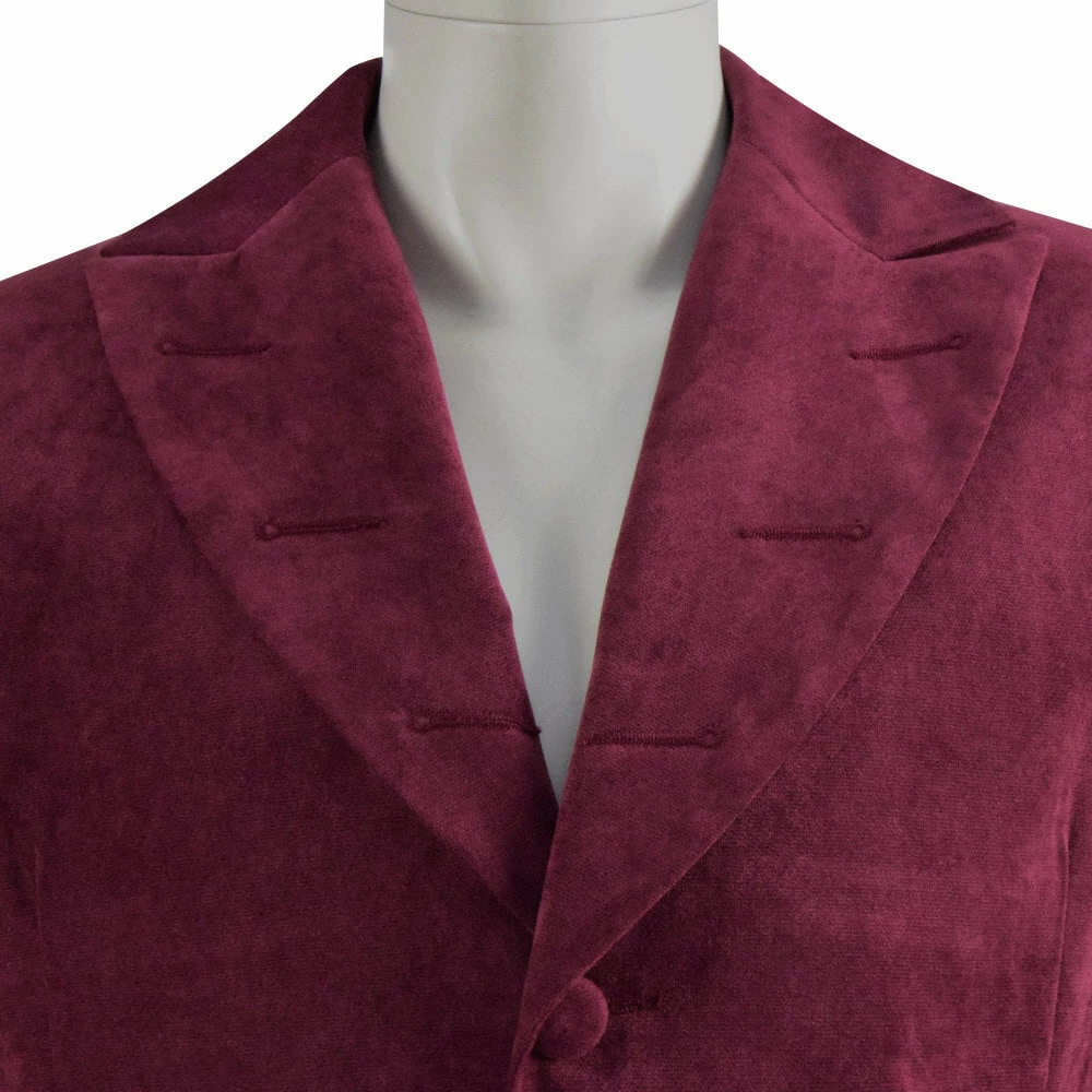 Dr. Fourth 4th Doctor Velvet Trench Coat Burgundy Cosplay Costume 8 Dr. Fourth 4th Doctor Velvet Trench Coat Burgundy Cosplay Costume - Image 8