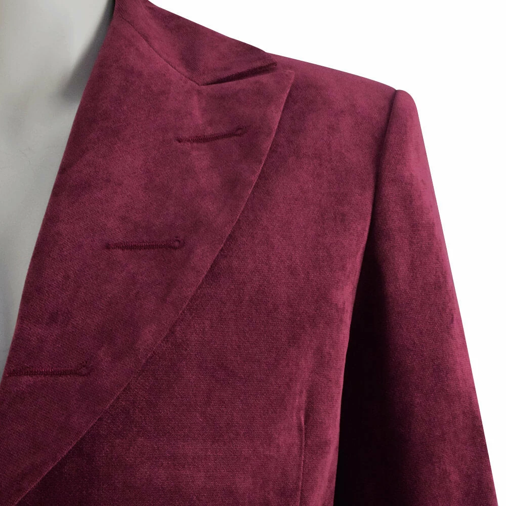 Dr. Fourth 4th Doctor Velvet Trench Coat Burgundy Cosplay Costume 9 Dr. Fourth 4th Doctor Velvet Trench Coat Burgundy Cosplay Costume - Image 9