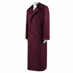 Fourth 4th Doctor Dark Red Long Trench Wool Coat Doctor Who Cosplay Costume -cosplay Sales Shop 4th doctor trench coat 7