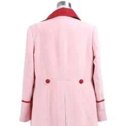 Doctor Who 5th Doctor Romana Long Pink Cashmere Trench Coat Cosplay Costume -cosplay Sales Shop 5th doctor who costume 1