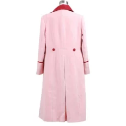 Doctor Who 5th Doctor Romana Long Pink Cashmere Trench Coat Cosplay Costume -cosplay Sales Shop 5th doctor who costume 5