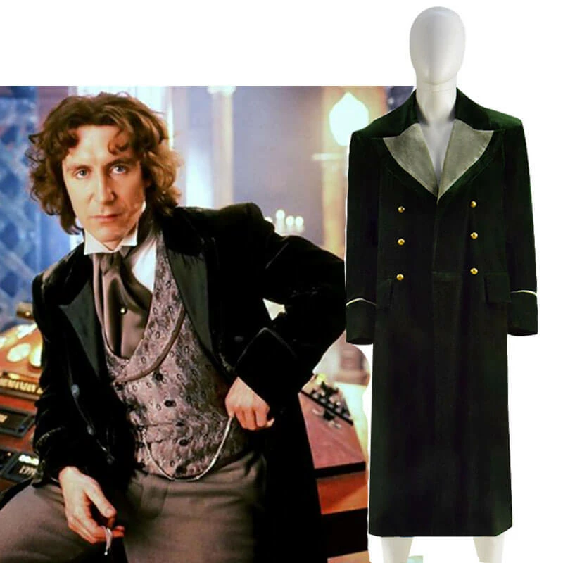 Doctor Who Eighth 8th Velvet Dark Green Coat Cosplay Costume Ideas 1 Doctor Who Eighth 8th Velvet Dark Green Coat Cosplay Costume Ideas