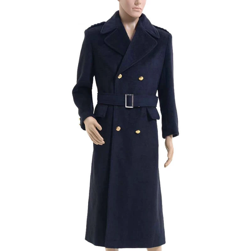 Captain Jack Harkness Trench Coat Doctor Who Navy Wool Coat Jacket ACcosplay 2 Captain Jack Harkness Trench Coat Doctor Who Navy Wool Coat Jacket ACcosplay - Image 2