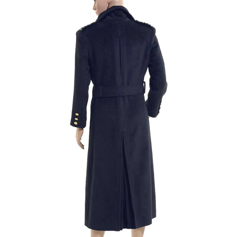 Captain Jack Harkness Trench Coat Doctor Who Navy Wool Coat Jacket ACcosplay 4 Captain Jack Harkness Trench Coat Doctor Who Navy Wool Coat Jacket ACcosplay - Image 4