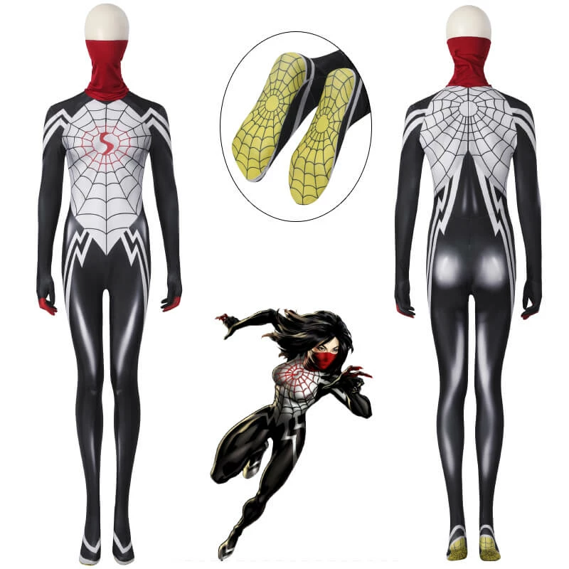 Cindy Moon Silk Costume Spider-Man Bodysuit Cosplay Jumpsuit For Women Halloween Carnival Suit 1 Cindy Moon Silk Costume Spider-Man Bodysuit Cosplay Jumpsuit For Women Halloween Carnival Suit