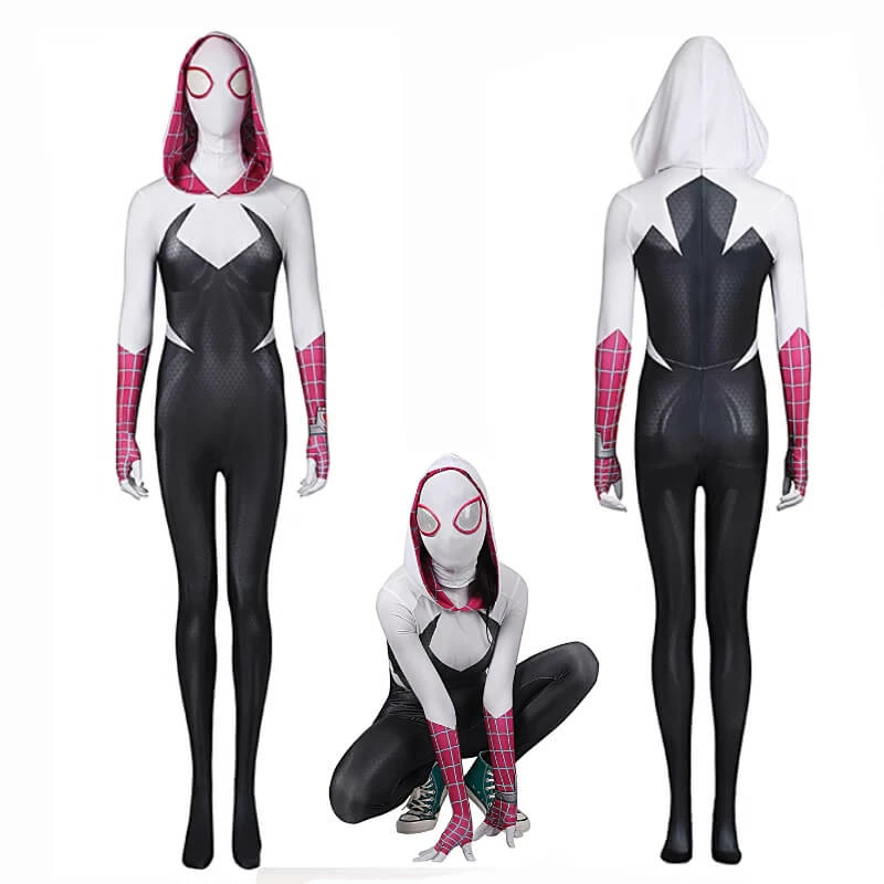 Gwen Stacy Into The Spider Verse Outfit Spiderman Gwen Stacy Suit Jumpsuit 3 Gwen Stacy Into The Spider Verse Outfit Spiderman Gwen Stacy Suit Jumpsuit - Image 3