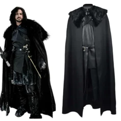Game Of Thrones Jon Snow Night's Watch Black Coat Suit Costume