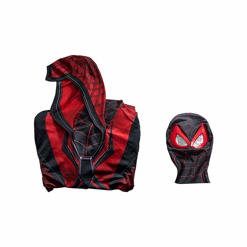 Spider-Man Miles Morales New Crimson Cowl Suit Cosplay Costume Jumpsuit 10 Spider-Man Miles Morales New Crimson Cowl Suit Cosplay Costume Jumpsuit - Image 10