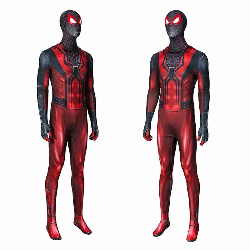 Spider-Man Miles Morales New Crimson Cowl Suit Cosplay Costume Jumpsuit 4 Spider-Man Miles Morales New Crimson Cowl Suit Cosplay Costume Jumpsuit - Image 4