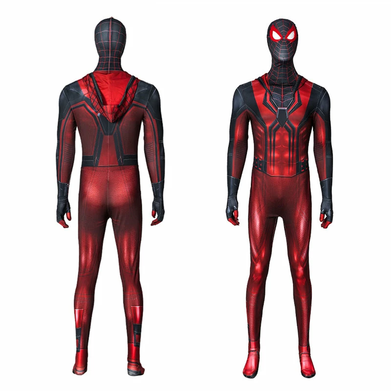 Spider-Man Miles Morales New Crimson Cowl Suit Cosplay Costume Jumpsuit 5 Spider-Man Miles Morales New Crimson Cowl Suit Cosplay Costume Jumpsuit - Image 5