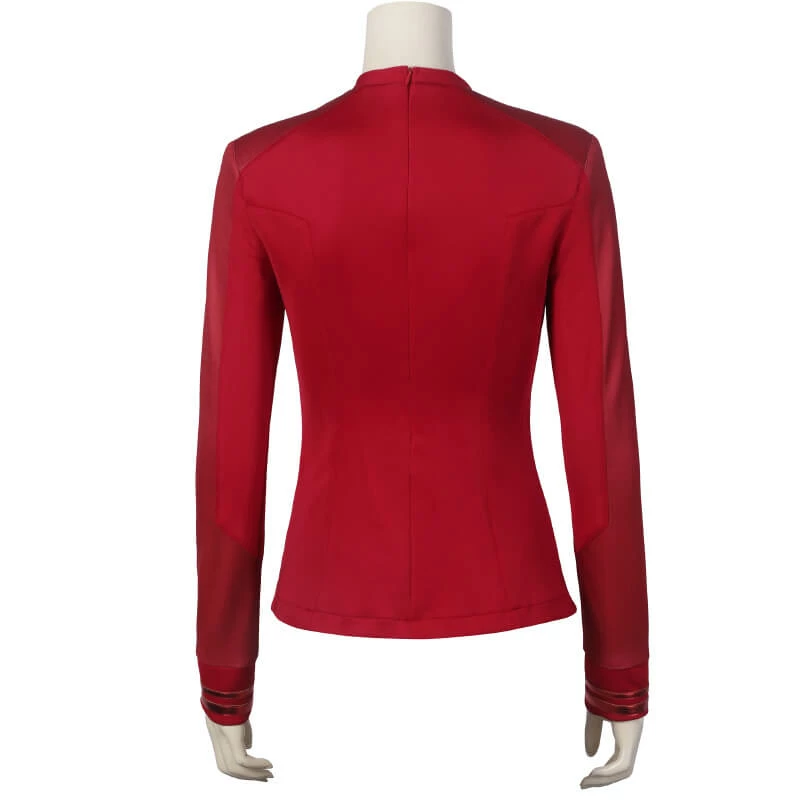 Star Trek Strange New Worlds Red Uniform Shirt Cosplay Costume ACcosplay 5 Star Trek Strange New Worlds Red Uniform Shirt Cosplay Costume ACcosplay - Image 5
