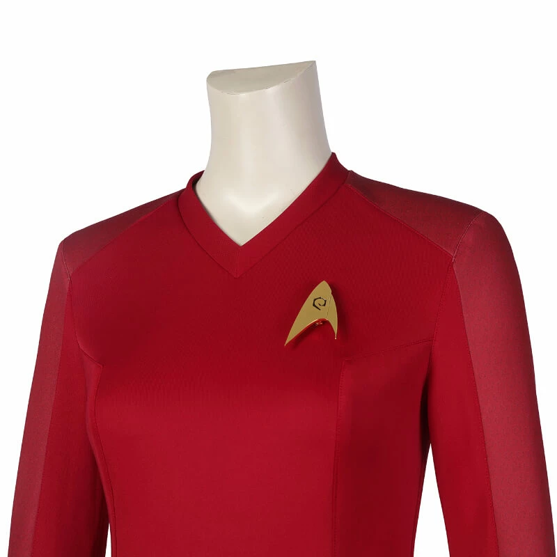 Star Trek Strange New Worlds Red Uniform Shirt Cosplay Costume ACcosplay 8 Star Trek Strange New Worlds Red Uniform Shirt Cosplay Costume ACcosplay - Image 8