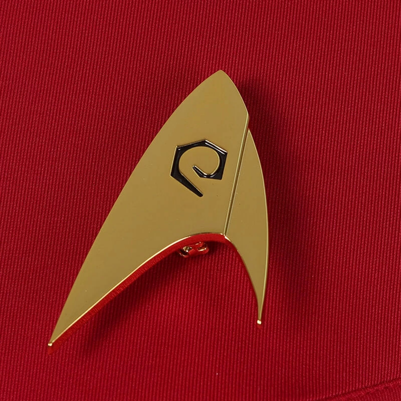 Star Trek Strange New Worlds Red Uniform Shirt Cosplay Costume ACcosplay 7 Star Trek Strange New Worlds Red Uniform Shirt Cosplay Costume ACcosplay - Image 7