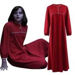 ACcosplay The Conjuring 2 Costume Red Sleep Dress Pajamas Skirt Cosplay