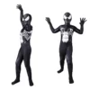 Venom Spiderman Costume Black Tight Jumpsuit Halloween Cosplay Adults Kids