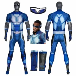 The Boys Reggie Franklin A-Train Cosplay Costume The Seven Member Superhero Jumpsuit
