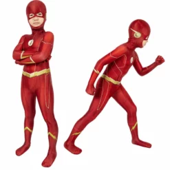 Barry Allen Cosplay The Flash Season 6 Costume Superhero Jumpsuit For Kids