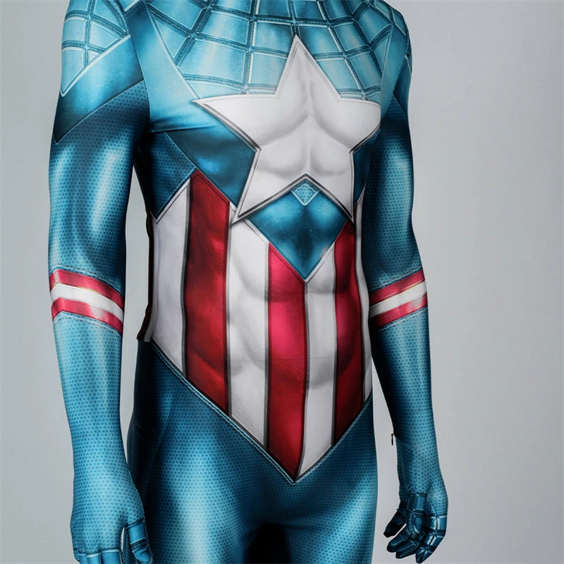 Miles Morales Captain America Spider-Man Cosplay Costume Superhero Spidey Jumpsuit 7 Miles Morales Captain America Spider-Man Cosplay Costume Superhero Spidey Jumpsuit - Image 7