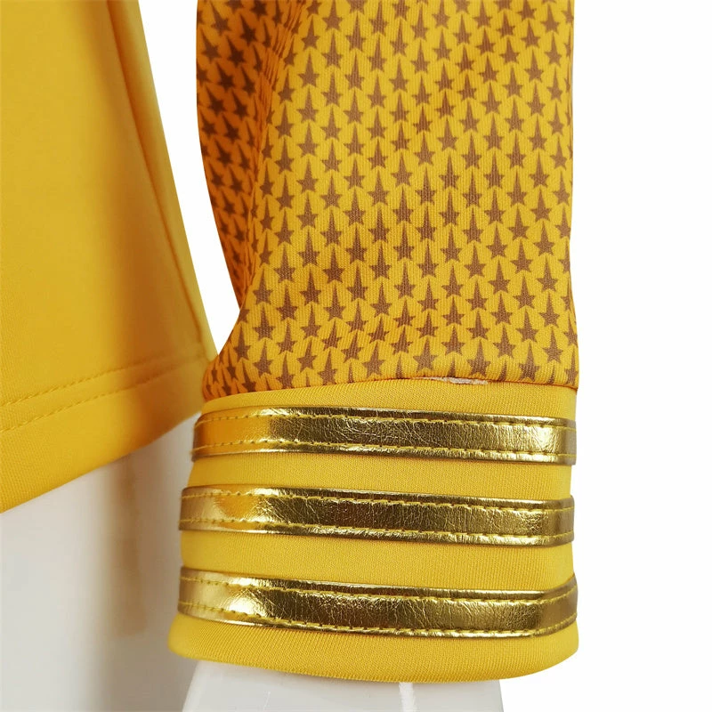 Star Trek: Strange New Worlds Captain Christopher Pike Cosplay Costume Yellow Uniform Shirt 5 Star Trek: Strange New Worlds Captain Christopher Pike Cosplay Costume Yellow Uniform Shirt - Image 5