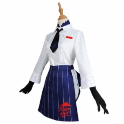 Genshin Impact Pizza Hut Eula Cosplay Costume Anime Girl Eula Waiter Dress Uniform Outfit -cosplay Sales Shop eula pizza hut cosplay 12