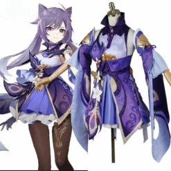 Genshin Impact Cosplay Keqing Purple Dress Cosplay Costume Deluxe Version For Sale