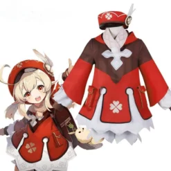 Genshin Impact Cosplay Klee Cosplay Costume Snowflake Red Coat Cute Outfit