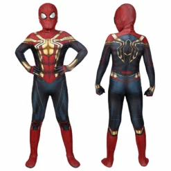 Kids Spiderman Costume Spider-man No Way Home Cosplay Costume Red Gold Jumpsuit