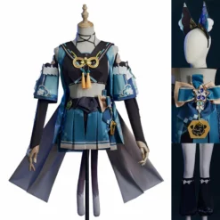 Genshin Impact Kirara Cosplay Costume Nekomata Style Dress Halloween Party Suit