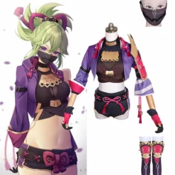Genshin Impact Kuki Shinobu Cosplay Costume Genshin Sexy Vest Pants Halloween Outfit