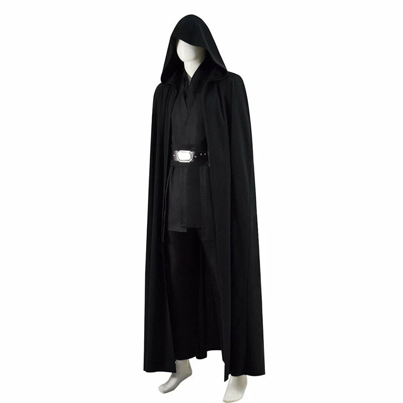 Star Wars Luke Skywalker Cosplay Costume Adult Jedi Luke Black Cloak Cape Outfit 2 Star Wars Luke Skywalker Cosplay Costume Adult Jedi Luke Black Cloak Cape Outfit - Image 2