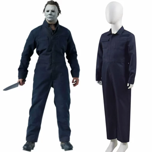 Kids Michael Myers Costume Horror Killer Cosplay Blue Jumpsuit Halloween Outfit -cosplay Sales Shop michael myers costume1