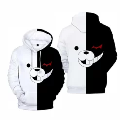 Danganronpa Monokuma Print Hoodies Jacket Black White Bear Cosplay Costume -cosplay Sales Shop monokuma cosplay costume 6