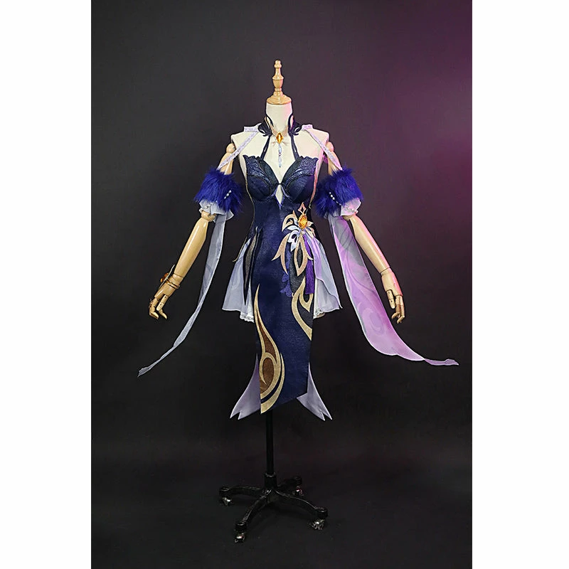 Genshin Impact Cosplay Ningguang Costume Orchids Evening Gown Dress Chinese Qipao 2 Genshin Impact Cosplay Ningguang Costume Orchids Evening Gown Dress Chinese Qipao - Image 2