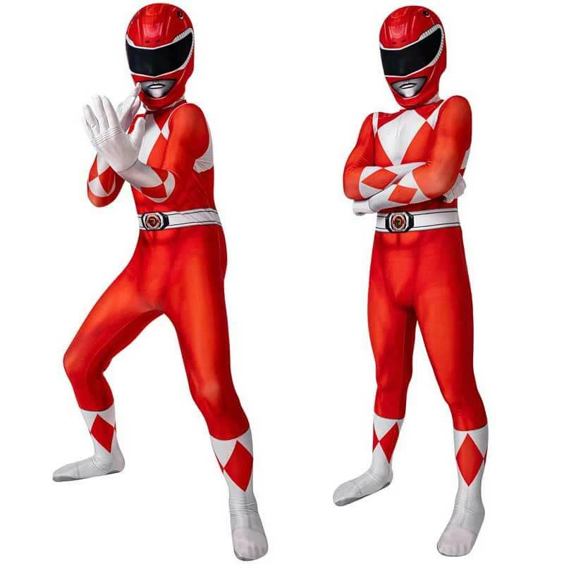 Kids Power Rangers Red Ranger Costume Suit Halloween Cosplay Zentai Jumpsuit 1 Kids Power Rangers Red Ranger Costume Suit Halloween Cosplay Zentai Jumpsuit