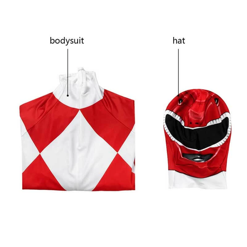 Kids Power Rangers Red Ranger Costume Suit Halloween Cosplay Zentai Jumpsuit 6 Kids Power Rangers Red Ranger Costume Suit Halloween Cosplay Zentai Jumpsuit - Image 6