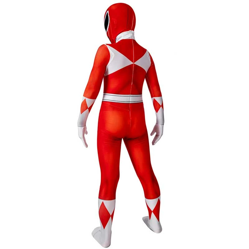 Kids Power Rangers Red Ranger Costume Suit Halloween Cosplay Zentai Jumpsuit 5 Kids Power Rangers Red Ranger Costume Suit Halloween Cosplay Zentai Jumpsuit - Image 5