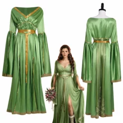 Star Wars: The Princess And The Villain Leia Cosplay Costume Green Long Dress