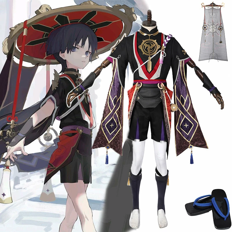Scaramouche Cosplay Genshin Impact Costume Game Suit Japanese Wooden Shoes 1 Scaramouche Cosplay Genshin Impact Costume Game Suit Japanese Wooden Shoes