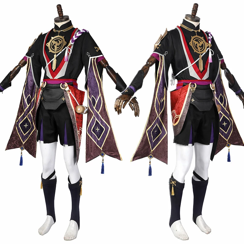 Scaramouche Cosplay Genshin Impact Costume Game Suit Japanese Wooden Shoes 4 Scaramouche Cosplay Genshin Impact Costume Game Suit Japanese Wooden Shoes - Image 4