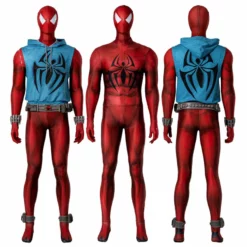 Scarlet Spider Ben Reily Cosplay Costume Spider Man Jumpsuit Vest Halloween Carnival Suit