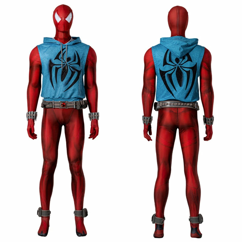 Scarlet Spider Ben Reily Cosplay Costume Spider Man Jumpsuit Vest Halloween Carnival Suit 2 Scarlet Spider Ben Reily Cosplay Costume Spider Man Jumpsuit Vest Halloween Carnival Suit - Image 2