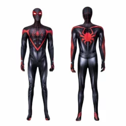 Spider-Man: Miles Morales Cosplay Costume Spiderman 2 PS5 Suit Halloween Black Jumpsuit