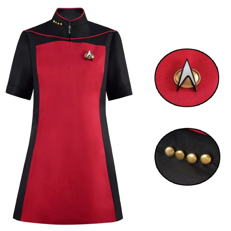 Star Trek Uniform Dress Captain Officer Red Dress Outfit Cosplay Costume ACcosplay 1 Star Trek Uniform Dress Captain Officer Red Dress Outfit Cosplay Costume ACcosplay