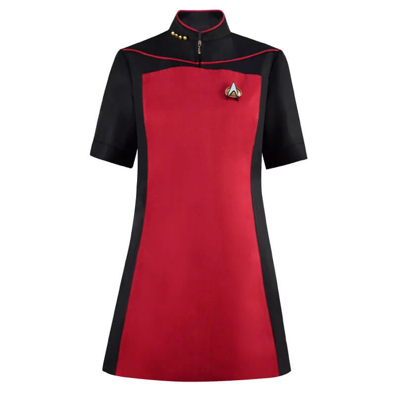 Star Trek Uniform Dress Captain Officer Red Dress Outfit Cosplay Costume ACcosplay 2 Star Trek Uniform Dress Captain Officer Red Dress Outfit Cosplay Costume ACcosplay - Image 2