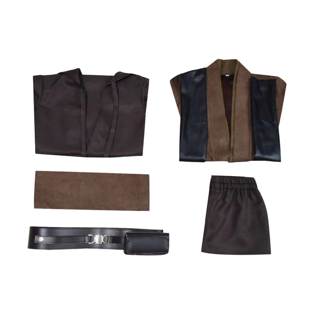 Star Wars Costumes Kids Obi-Wan Cosplay Costume Full Set Jedi Tunic Cloak Outfit Deluxe 6 Star Wars Costumes Kids Obi-Wan Cosplay Costume Full Set Jedi Tunic Cloak Outfit Deluxe - Image 6