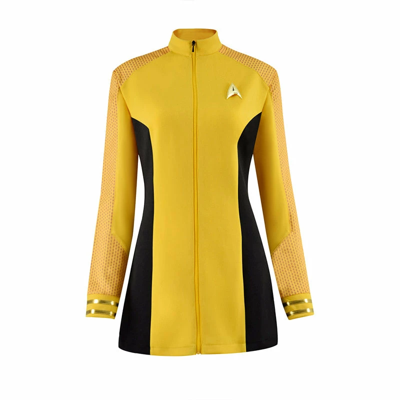 Star Trek Strange New Worlds Costume Number One Una Chin-riley Cosplay Yellow Starfleet Uniforms Dress 1 Star Trek Strange New Worlds Costume Number One Una Chin-riley Cosplay Yellow Starfleet Uniforms Dress